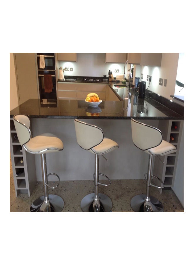 Generic Kitchen Bar Chair Beige/Silver 49x49x70cm  - Image 4