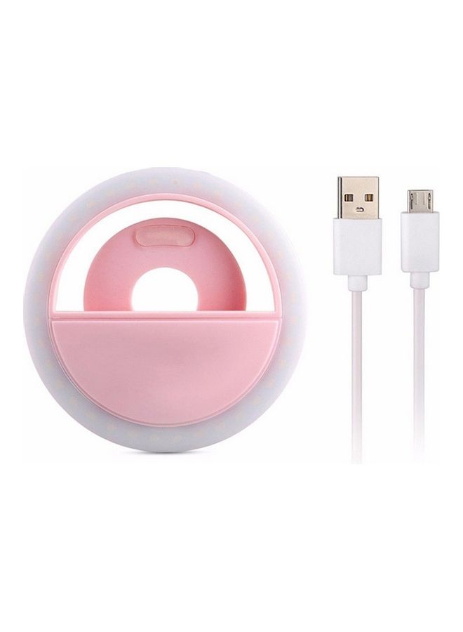 Portable Selfie LED Ring Light for Mobile Phone Pink - Image 1