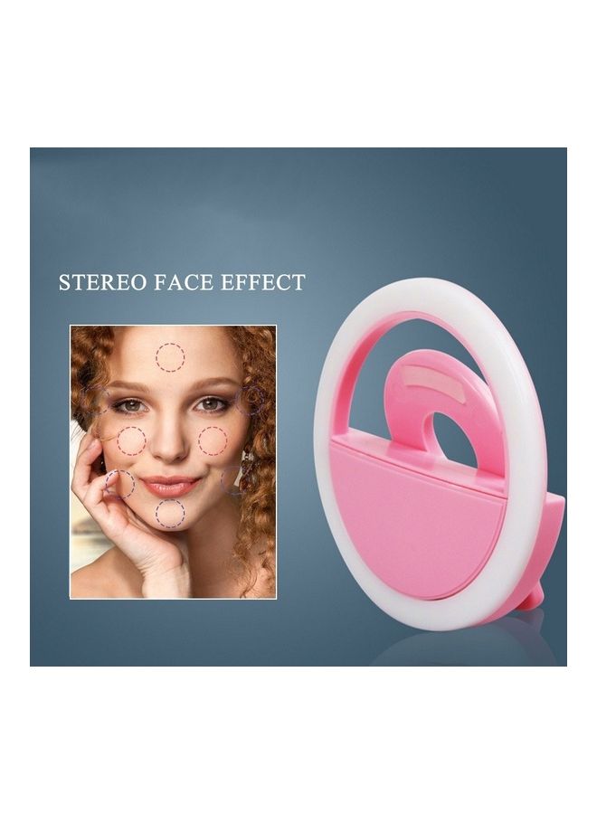 Portable Selfie LED Ring Light for Mobile Phone Pink - Image 2