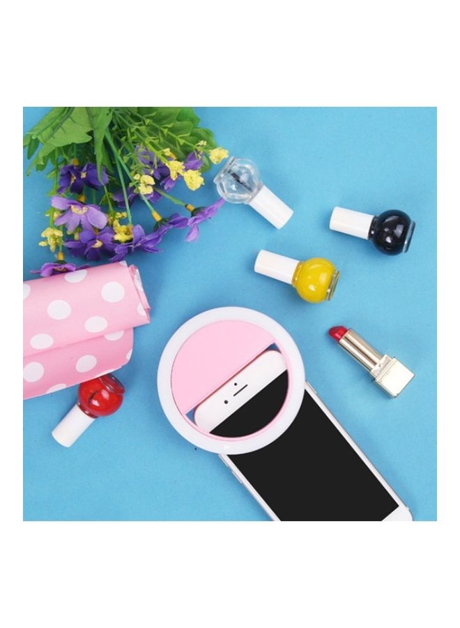 Portable Selfie LED Ring Light for Mobile Phone Pink - Image 3