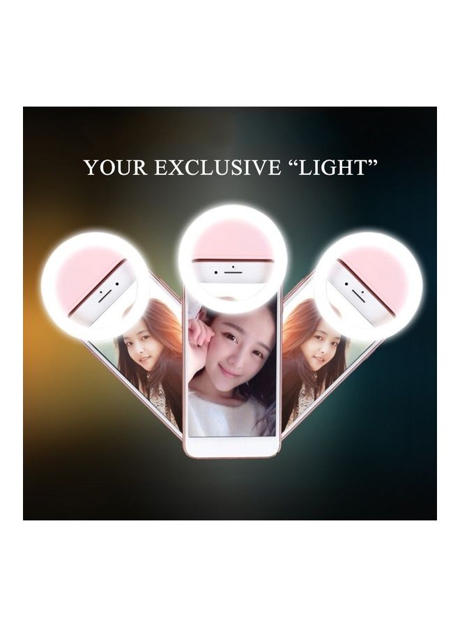 Portable Selfie LED Ring Light for Mobile Phone Pink - Image 4