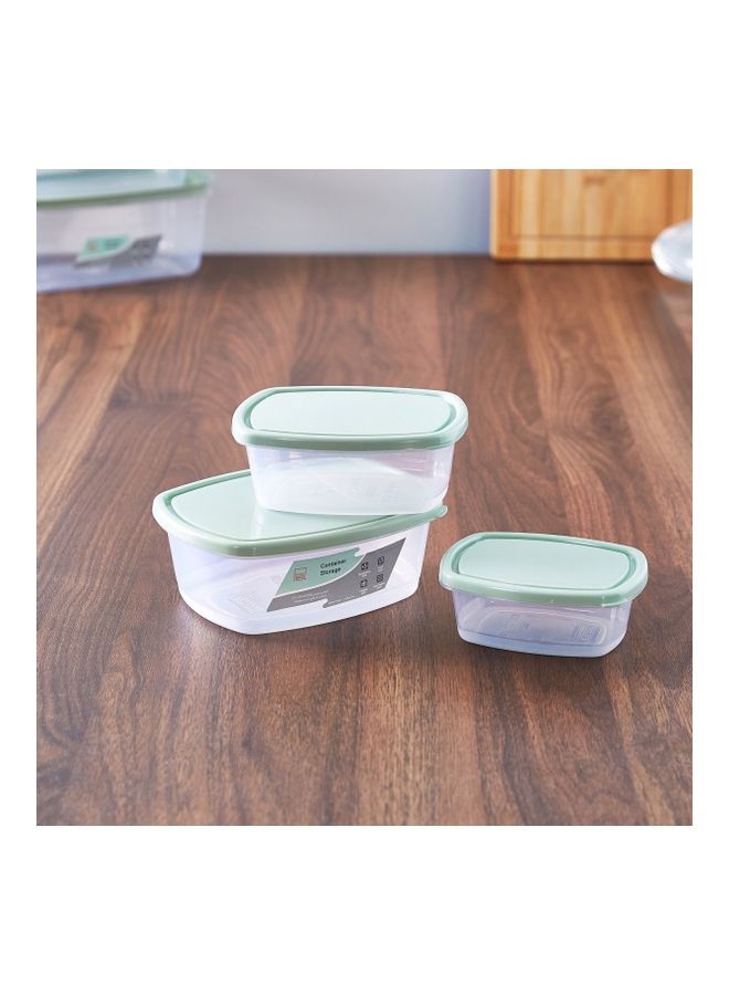 هوم بوكس طقم أوعية بغطاء من 3 قطع شفاف/أخضر فاتح 850ملليلتر - Image 1