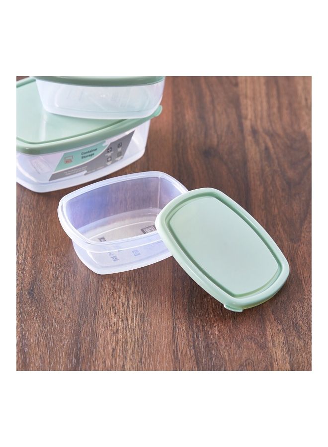 هوم بوكس طقم أوعية بغطاء من 3 قطع شفاف/أخضر فاتح 850ملليلتر - Image 2