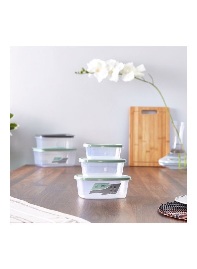 هوم بوكس طقم أوعية بغطاء من 3 قطع شفاف/أخضر فاتح 850ملليلتر - Image 3