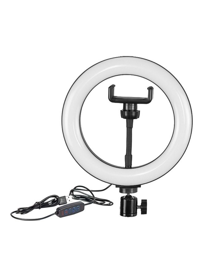 LED Ring Light with Ball Head Phone Clamp for Photography Black/White - Image 2
