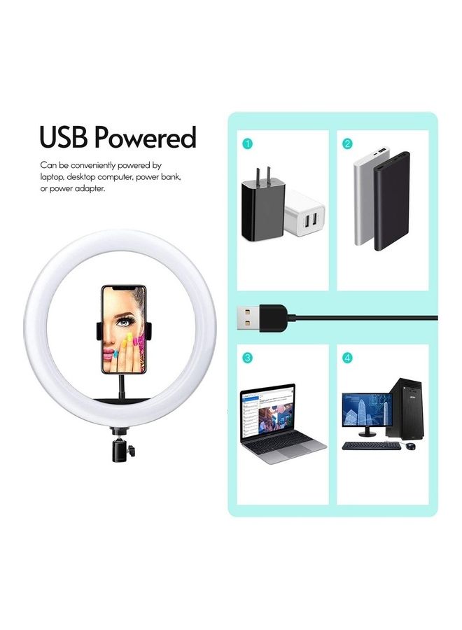 10 Inch LED Video Ring Light For Live Streaming White - Image 4