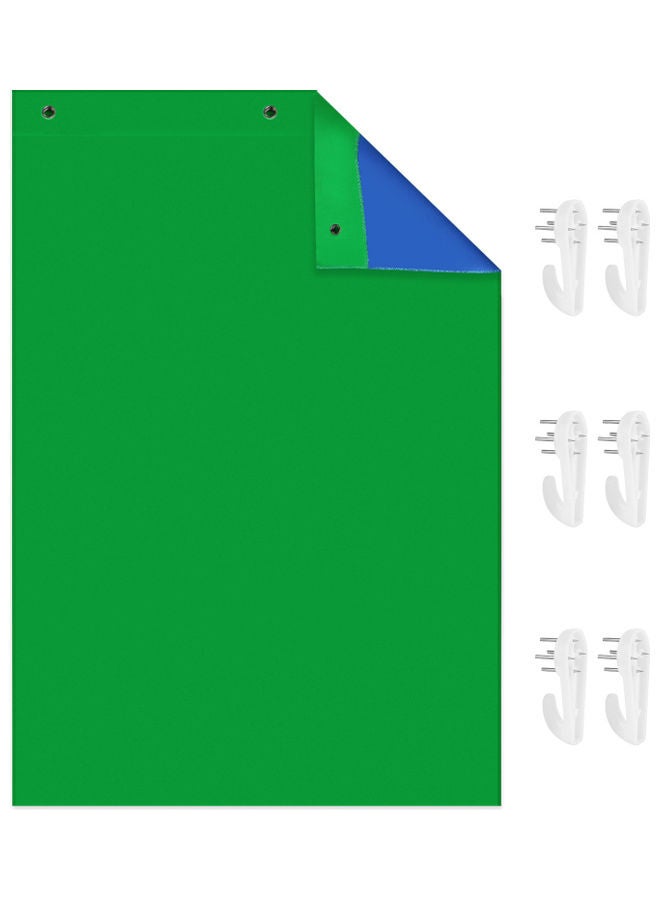 ANDOER Bi-Colour Backdrop Washable Background Green/Blue - Image 1
