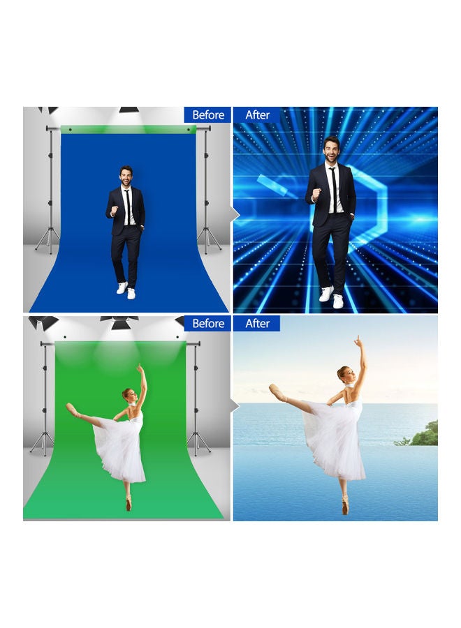 ANDOER Bi-Colour Backdrop Washable Background Green/Blue - Image 4