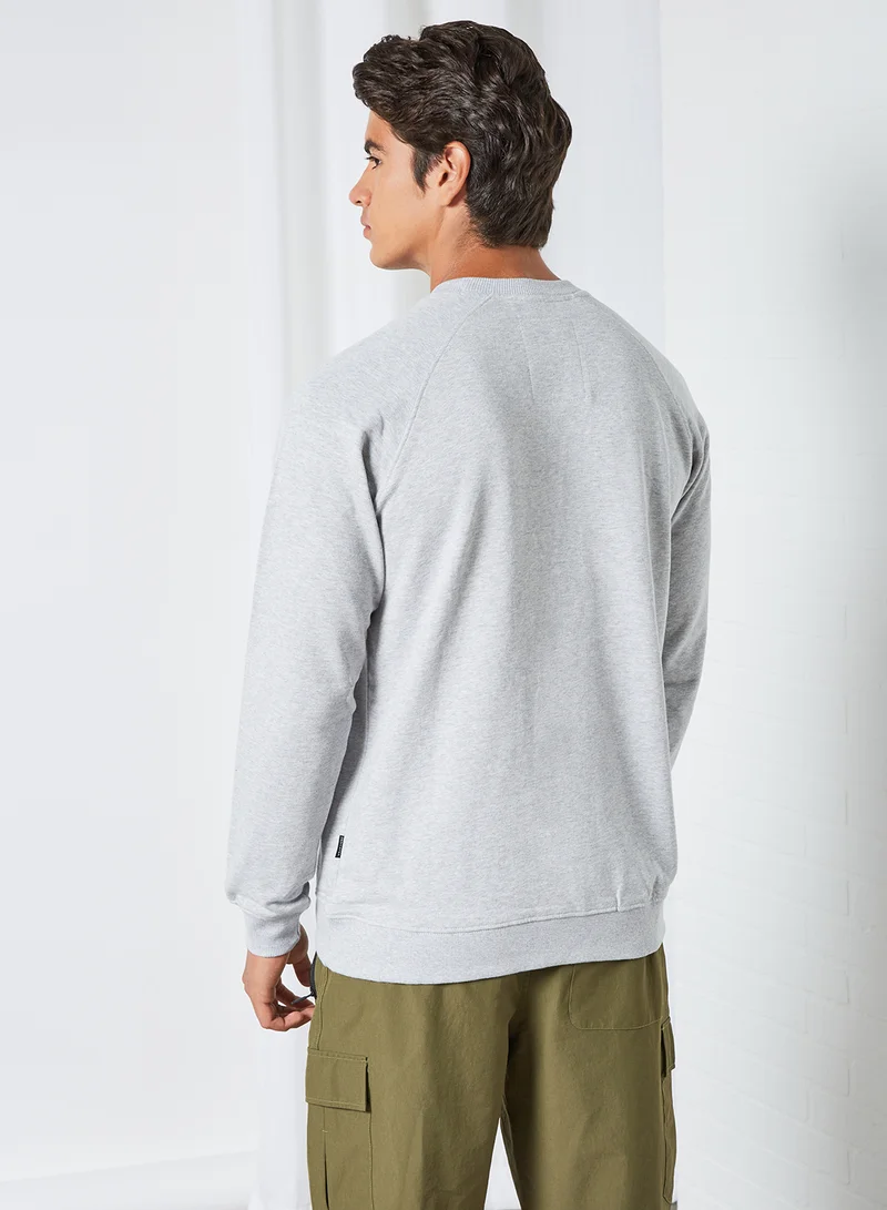 DEDICATED Cycle Graphic Print Sweatshirt Grey Melange