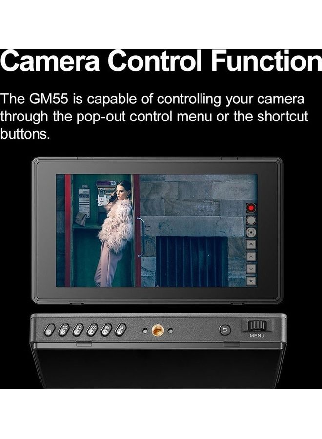 Godox GM55 5.5 Inch IPS Touchscreen On-Camera Monitor - Image 2