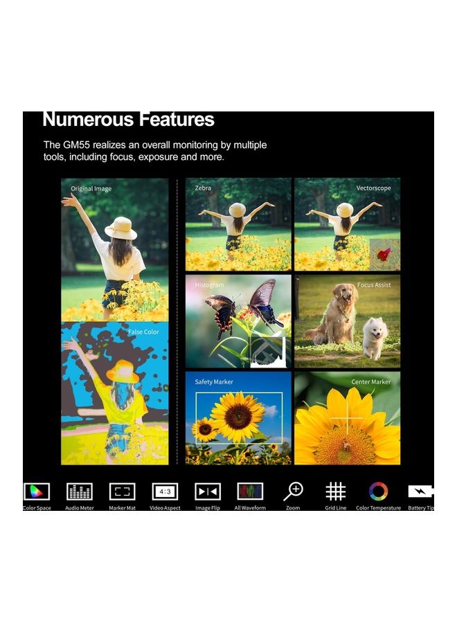 Godox GM55 5.5 Inch IPS Touchscreen On-Camera Monitor - Image 3