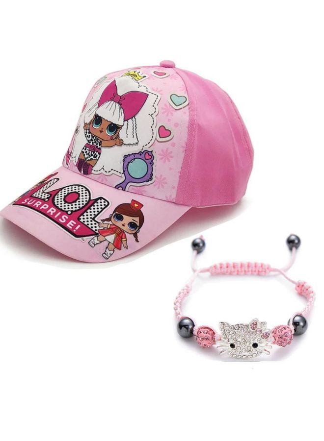 Miracle Empire Lol Surprise Printed Cap With Rope Bracelet And Studs Pink  - Image 4