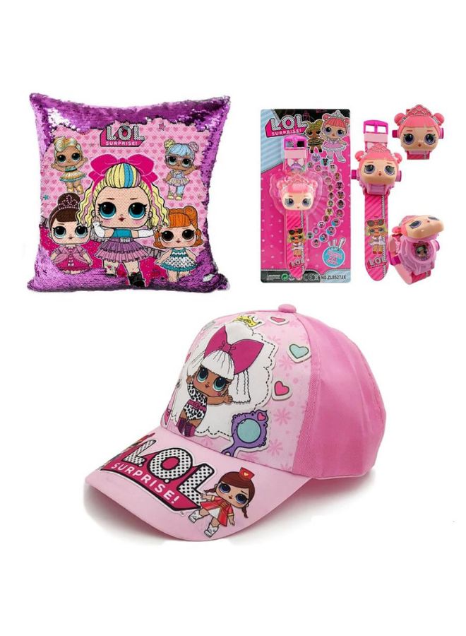 Miracle Empire - Lol Surprise Printed Cap With Image Projector Watch And Plush Pillow Pink - Image 1