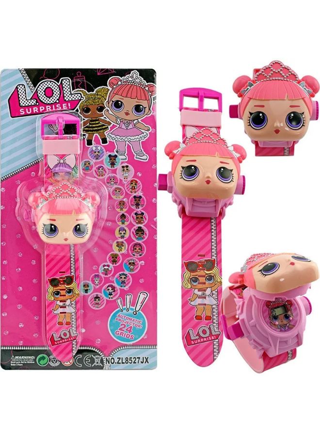 Miracle Empire - Lol Surprise Printed Cap With Image Projector Watch And Plush Pillow Pink - Image 1
