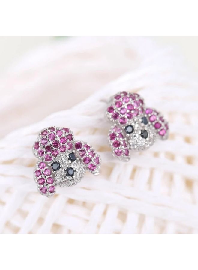 Miracle Empire - Gold Plated Circons Puppy Dog Studs - Image 1