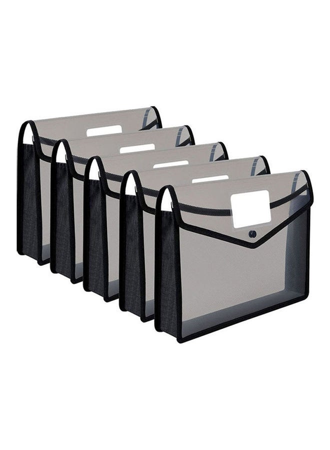 Generic 5-Piece Plastic File Folder Black  - Image 1