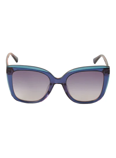 Longchamp Women's Full Rim Acetate Modified Rectangle Sunglasses - Lens Size: 53 mm