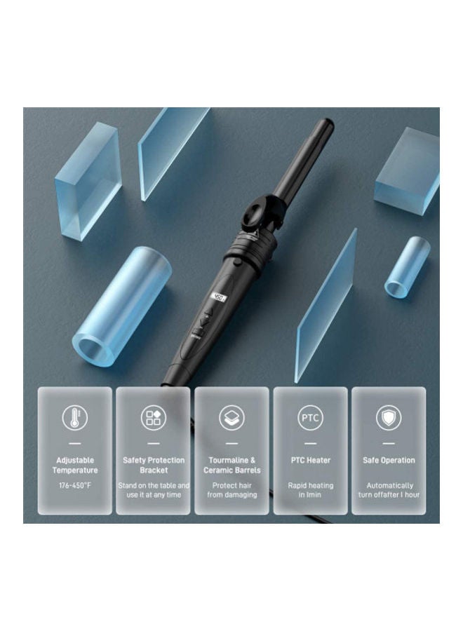 Rock Pow - 6 in 1 Curling Iron Curing Wand Set with Protective Glove Black - Image 1