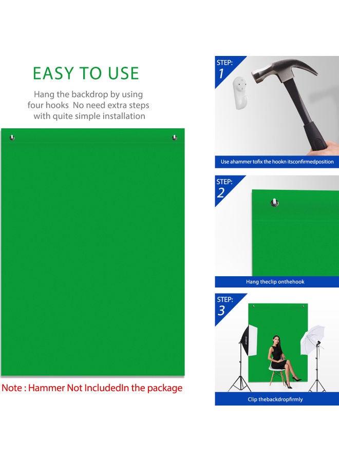 ANDOER Bi-Colour Backdrop Washable Background Green/Blue - Image 4