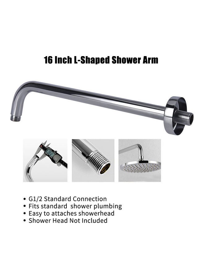 Generic - L-Shaped Shower Arm Extension Silver 15.74x0.69x2.2inch - Image 1