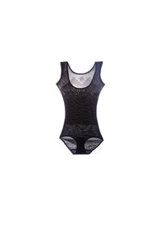 HALAMODO Seamless Breathable Belly Closing Bodysuit Black 