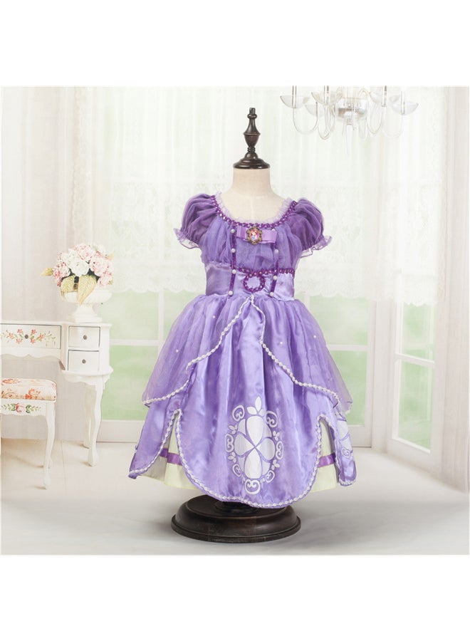 HALAMODO Floral Halloween Party Tutu Dress Purple  - Image 1