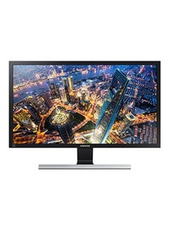 شاشة U28E590D بإضاءة LED مقاس 28 بوصة بجودة 4K ودقة فائقة الوضوح أسود/فضي