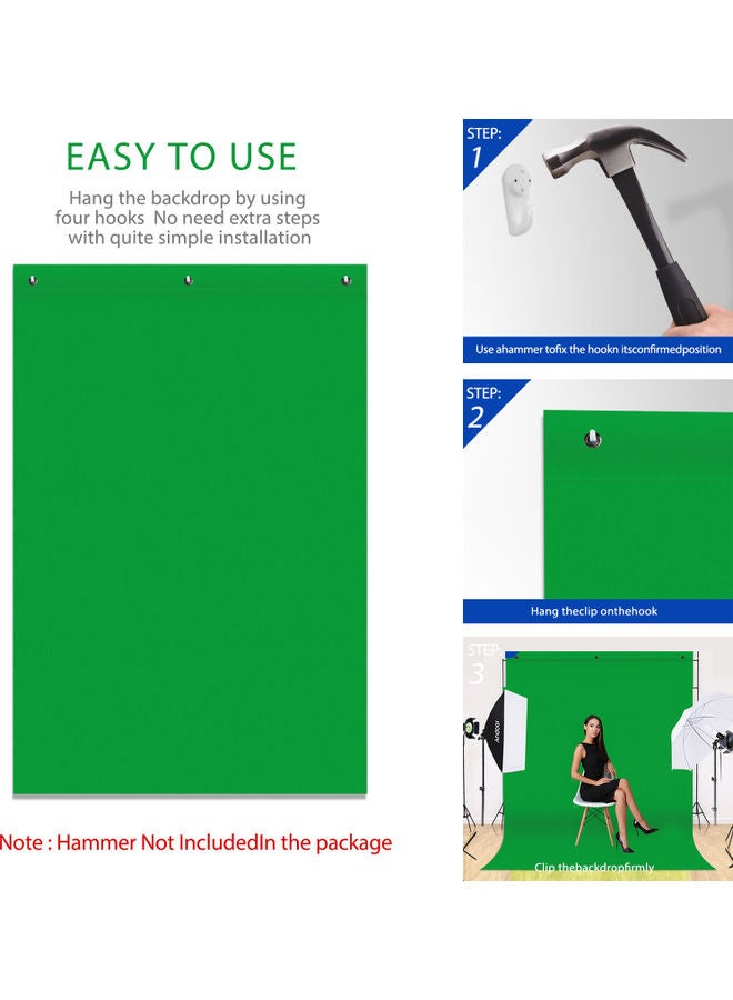 ANDOER Bi-Colour Backdrop Washable Background Green/Blue - Image 2