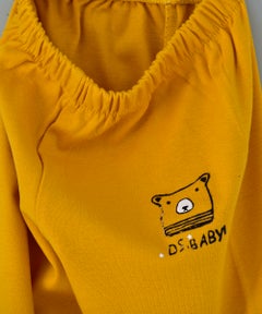 babyqlo Solid Pattern Mid-Rise Joggers Yellow  - Image 4