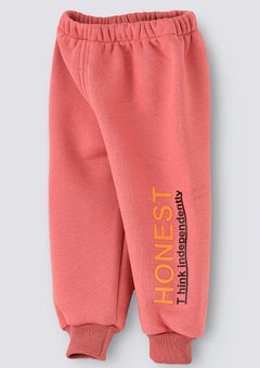 babyqlo Slogan Printed Mid-Rise Joggers Pink  - Image 4