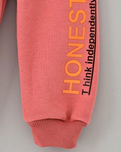 babyqlo Slogan Printed Mid-Rise Joggers Pink  - Image 5