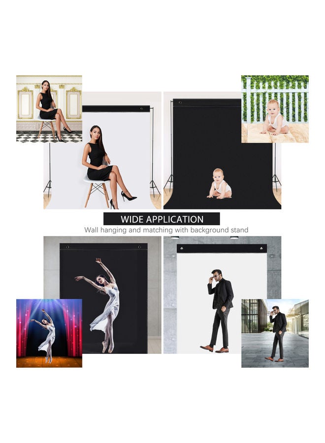 ANDOER Bi-Colour Backdrop Washable Background Black/White  - Image 3