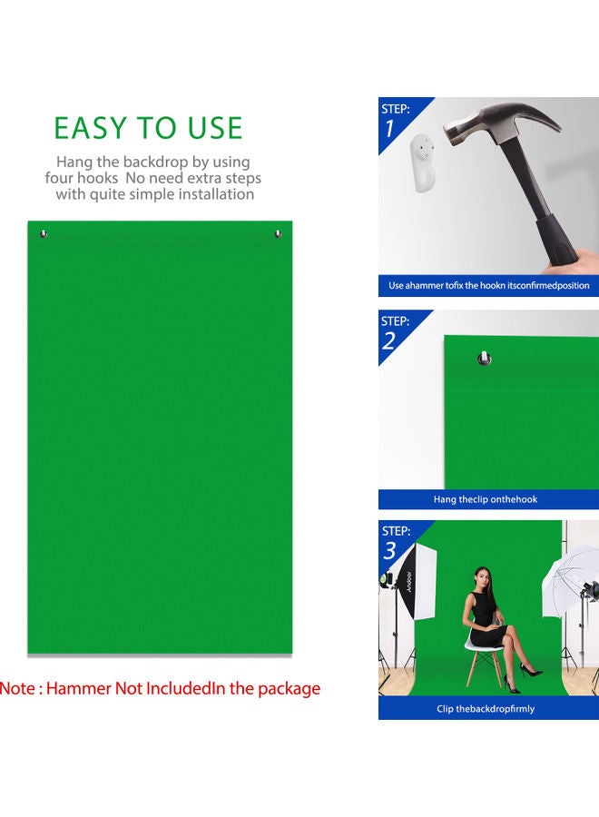 ANDOER Bi-Colour Backdrop Washable Background Green/Blue - Image 2