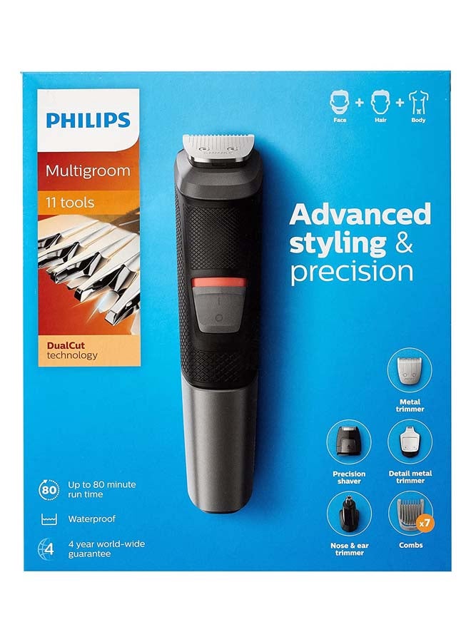 Philips - MG5730 Series 5000 11-in-1 Multi Grooming Kit Black/Grey 600grams - Image 1