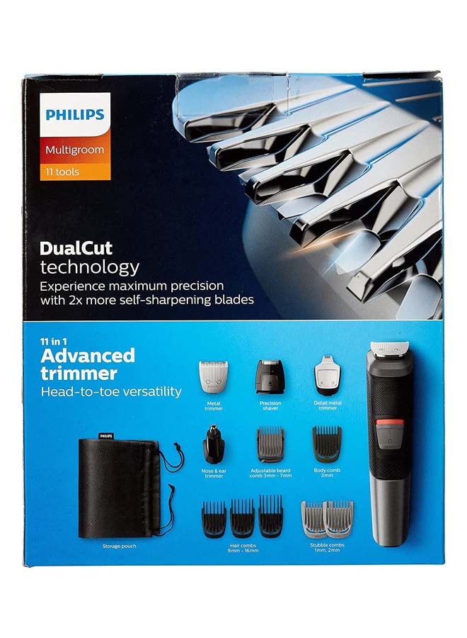 Philips - MG5730 Series 5000 11-in-1 Multi Grooming Kit Black/Grey 600grams - Image 1
