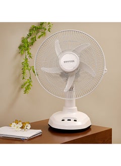 12 Inch Rechargeable Oscillating Fan With LED Night Light, Powerful Motor, 3 Speed, 6 Hours Continuous Working KNF6065 White - v1617876973/N22638921A_3