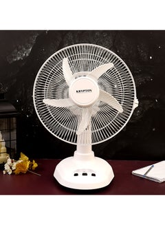 12 Inch Rechargeable Oscillating Fan With LED Night Light, Powerful Motor, 3 Speed, 6 Hours Continuous Working KNF6065 White - v1617876973/N22638921A_4