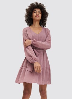 Mohito Plumeti Belted Dress Dusty Rose  - Image 4