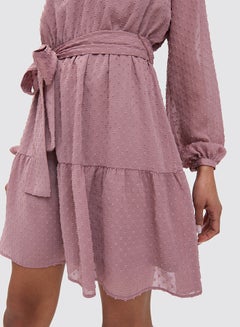 Mohito Plumeti Belted Dress Dusty Rose  - Image 5