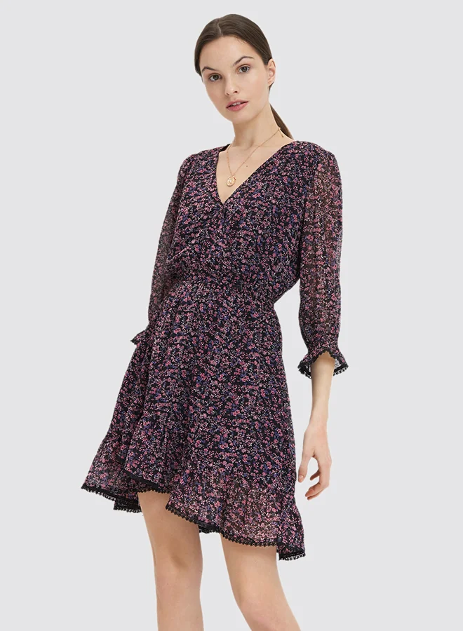 Mohito Floral Print Dress Black