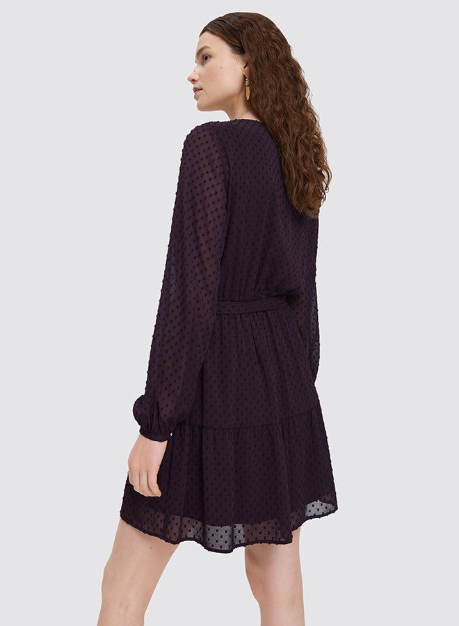 Mohito - Plumeti Belted Dress Dark Violet - Image 1