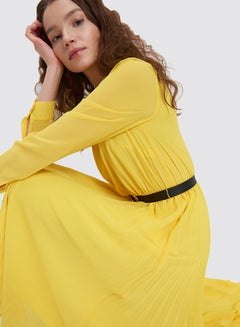 Mohito Pleated Shirt Dress Yellow  - Image 5