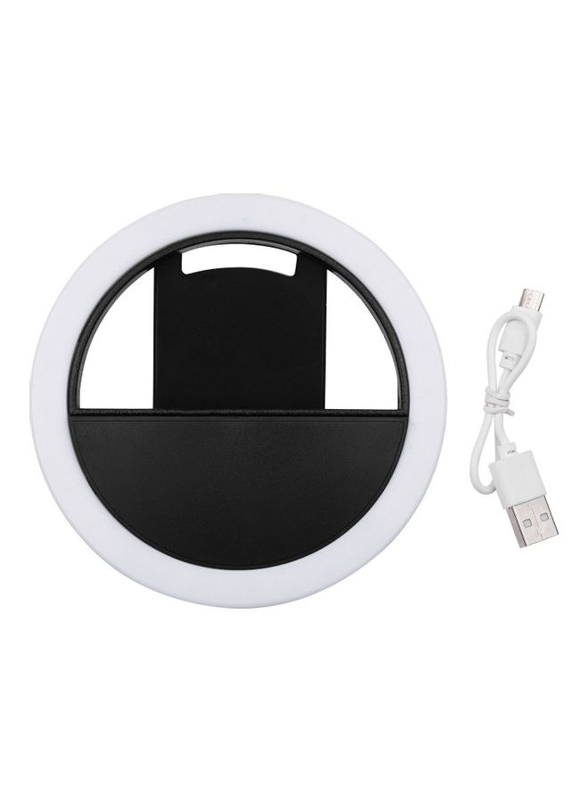 حلقة إضاءة LED صغيرة ومحمولة لالتقاط صور السيلفي أسود - Image 4