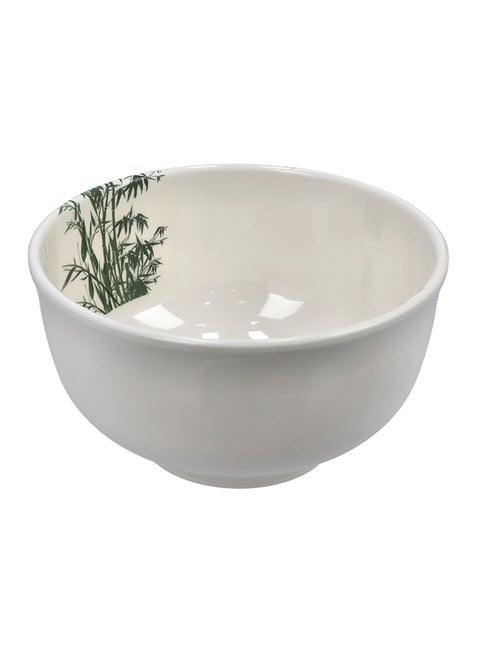 M/W 5 Inch Soup Bowl Multicolor White With Green Floral Design 5inch