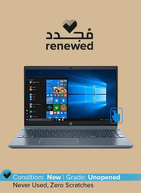 Renewed - Pavilion 15 (2020) Laptop With 15.6-Inch Touchscreen Display,Intel Core i7 Processor/10th Gen/16GB RAM/1TB HDD+512GB SSD/4GB Nvidia GeForce MX Series Graphic Card Fog Fog English/Arabic Fog Blue