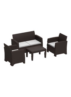 4-Seater Cedarattan Lounge Set With Cushions Brown - v1617880077/N46022617A_1