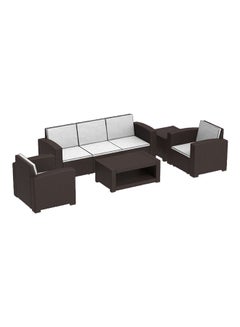 5-Seater Cedarattan Lounge Set With Cushions Brown - v1617880077/N46022623A_1