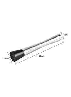 Generic Stainless Steel Cocktail Muddler Silver/Black 20cm  - Image 4
