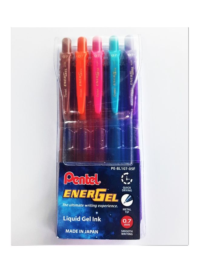 Pack of 5 Energel Pen Multicolour