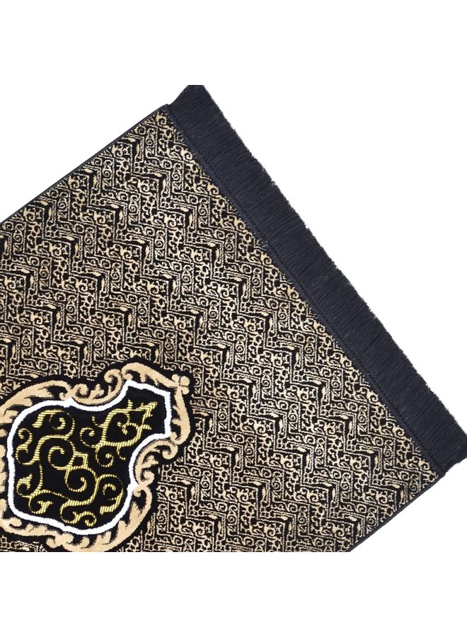 Salam Gifts - Prayer Carpet With Shape Of The Stone Of Alkaaba Black/Gold - Image 1